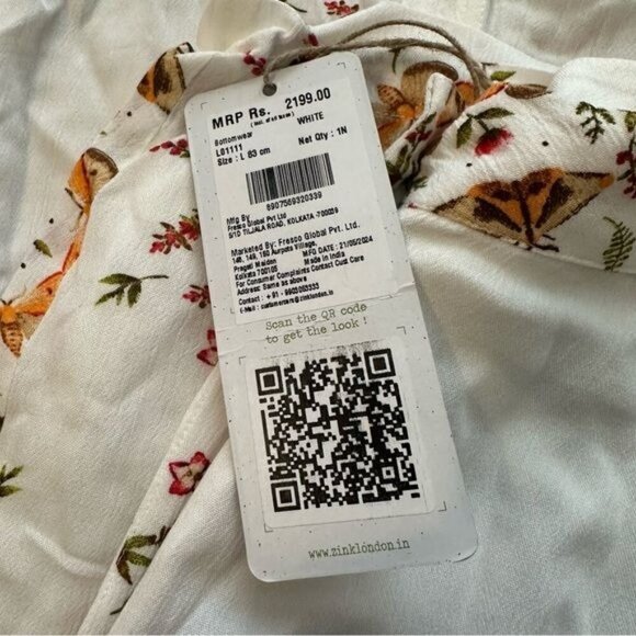 Zink London White Floral Printed Kimono Top & Printed Parallel Trouser Set Sz L - Picture 7 of 12